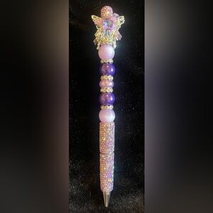 Handmade Purple and Pink Beaded Writting Pen